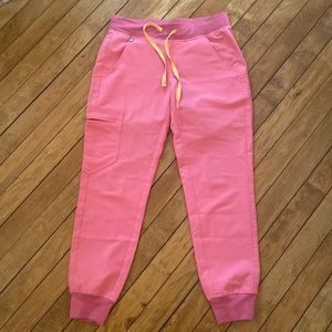 Figs neon pink Zamora jogger XS Petite